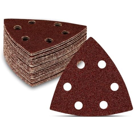 CCYKXA 50pcs 6 Holes 93 x 93 x 93mm Sanding Triangles 40 Grit for Delta Sanders Sanding Sheets Sandpaper