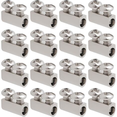 CCYKXA 50pcs M3 10 X 5mm Double Hole Cable Clips Steel Clips with Screw Cap for Terminal Suitable for 3.0mm Hole Cable Clamps Silver