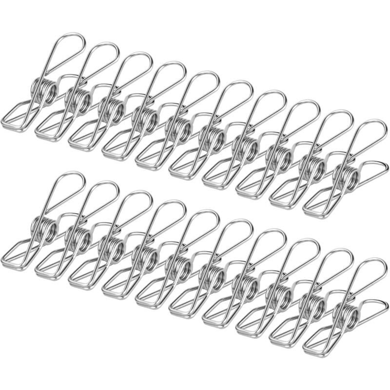 Ccykxa - 50pcs Pinces à Linge en Acier Inoxydable Pince à Linge Metal Multi-usages pour Linge en Plein Air et Les Le Jardin,Balcon,Solide et