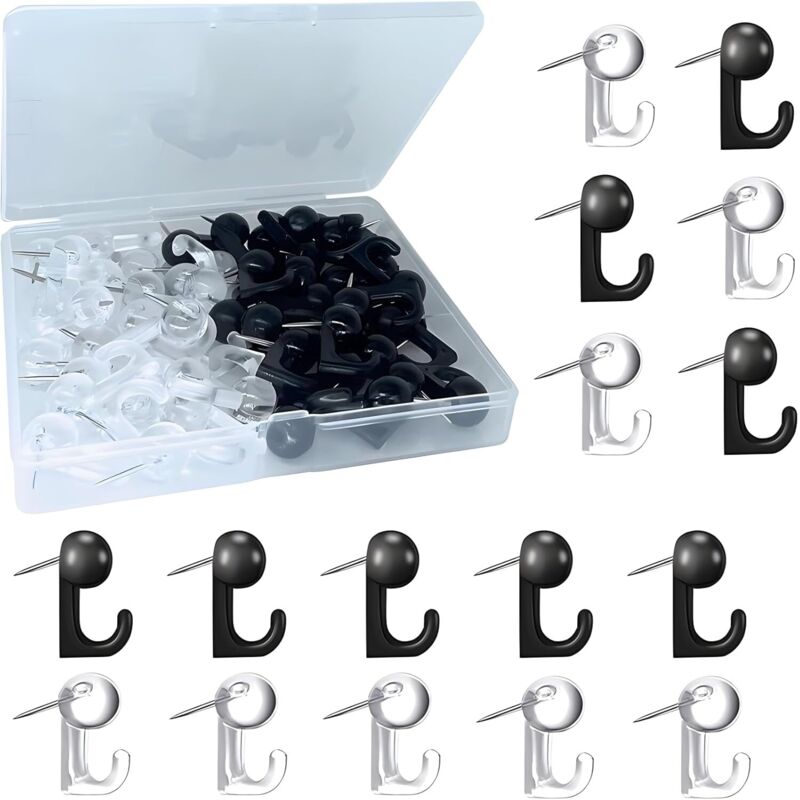 CCYKXA 50pcs Push Pins, Cork Board Push Pins, Wall Push Pins, Marking Pins for Maps, Labeling, Family, Bulletin Board