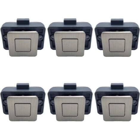 CCYKXA 6 Pack Square Metal Push Button Latches for RV (Nickel)