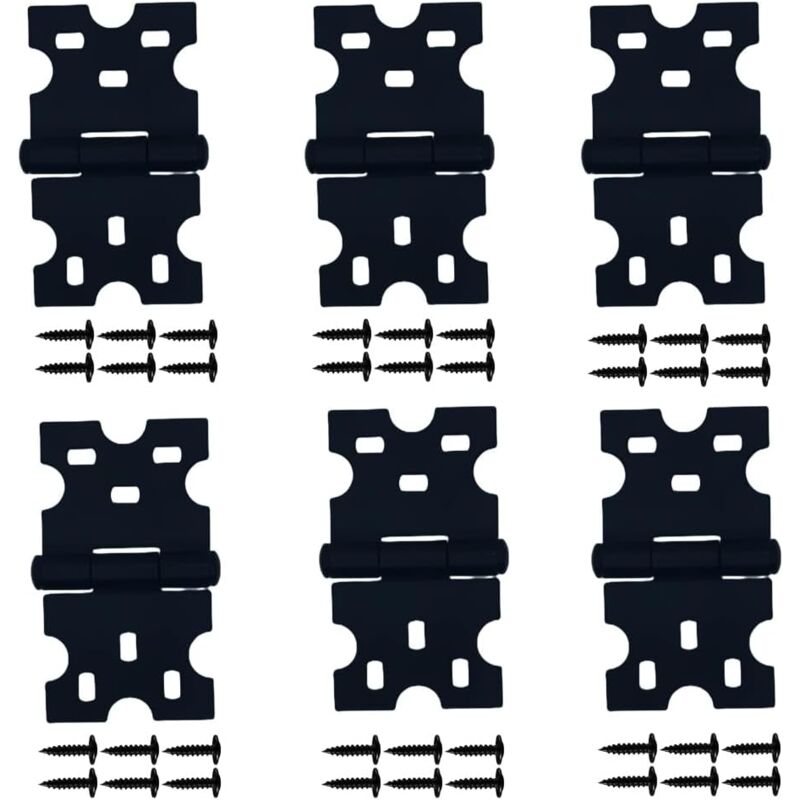 Ccykxa - 6 Pcs Charnières Noires, Les Charnières D'armoire avec des Vis Conviennent pour Petites Portes/Tiroirs/Fenêtres/Quincaillerie de Meubles de