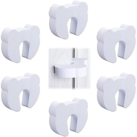 CCYKXA 6 pcs Door Stopper Safety Door Stopper Shock Absorber Foam Door Stopper Foam Door Stopper Anti-Pinch Finger Protector Block Protection for Pets White