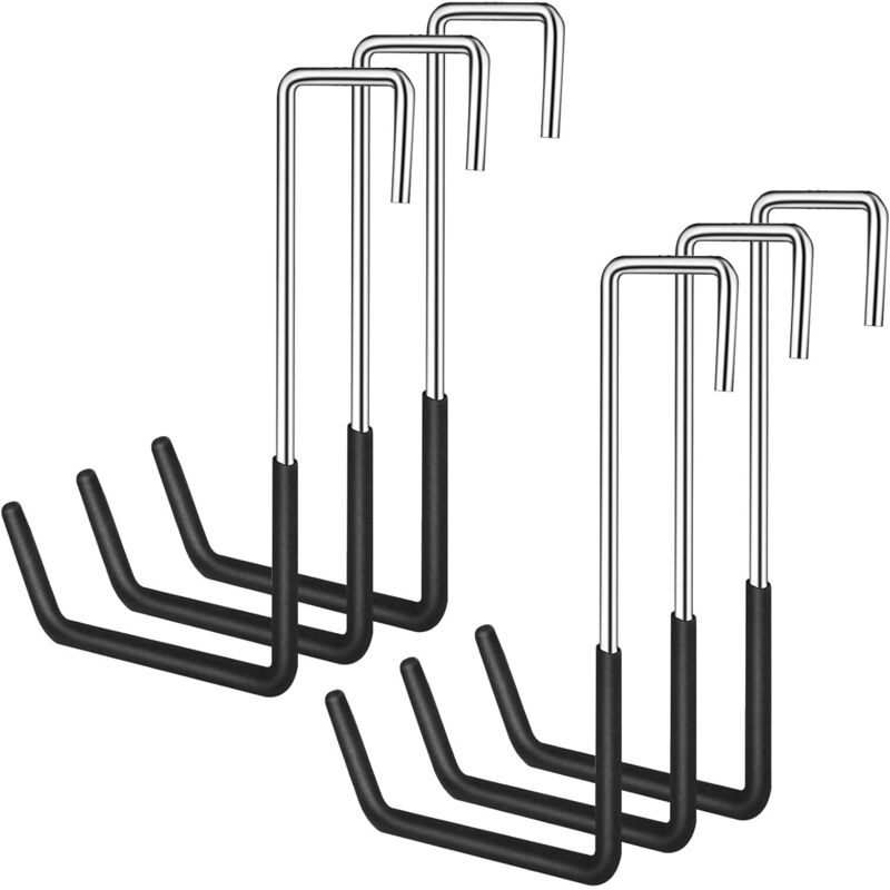CCYKXA 6-Piece Garage Hanging Hooks, 18.8cm S-Shaped Bike Garage Hook for Ladder, Bicycle, Rafter Rack, Garden Tool Organizer