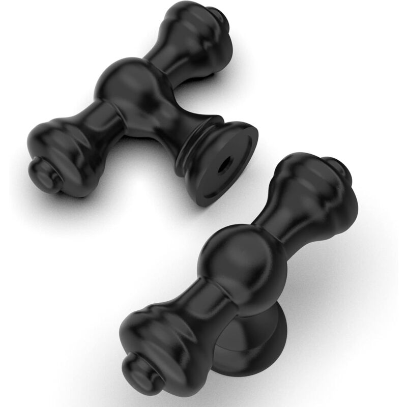 6 Pièces Boutons de Tiroir, Boutons de Meubles en Noir, Boutons Armoire, Vintage Boutons de Tiroir en Noir, Poignees de Porte de Cuisine pour Décor