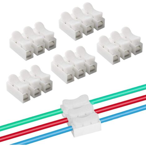 CCYKXA 60Pcs CH3 Quick Spring Connector, Quick Connect Terminal Block, Spring Wire Connector, Wire Clamp Spring Connector, for LED Strip Light Wire