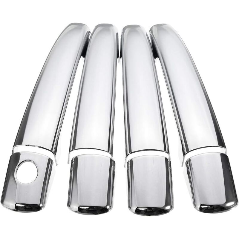 8 pcs Accessoires de Voiture Garniture chromée Poignée de Porte Housse Compatible avec Peugeot 08-10 207 308 407 Citroen C4 C6 C4 Picasso - Ccykxa