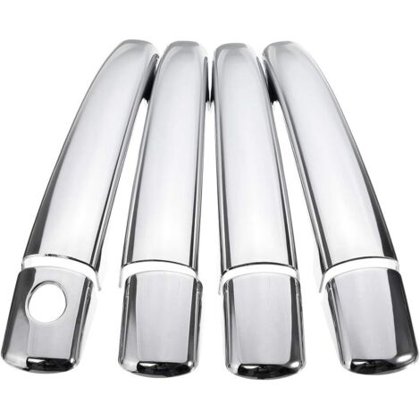 CCYKXA 8 PCS Accessoires de Voiture Garniture chromée Poignée de Porte Housse Compatible avec Peugeot 08-10 207 308 407 Citroen C4 C6 C4 Picasso