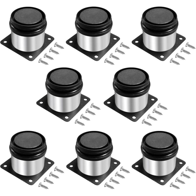 Ccykxa - 8 Pieces Adjustable Furniture Legs 5 cm, Adjustable Furniture Legs, Round Metal Stainless Steel, Adjustable Height 0-15 mm, for Sofa Legs,