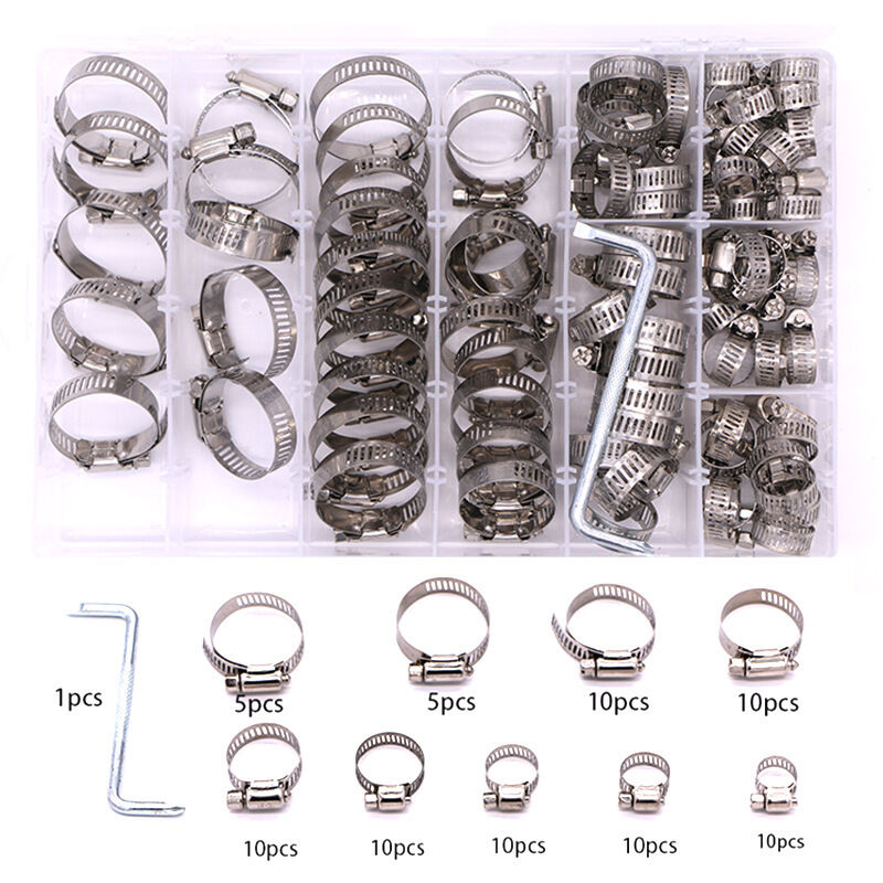 Image of 81Pcs/8-38mm Adjustable Hose Clamps, Hose Clips,&hellip;