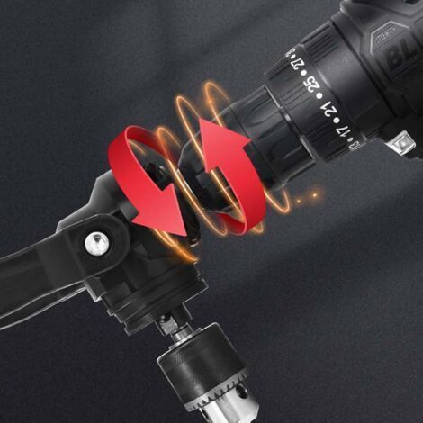 CCYKXA 90-Grad-Bohradapter – Multifunktionales ergonomisches Bohrfutter, leicht, elegant, schwarzer rechtwinkliger Aufsatz, kompatibel mit allen elektrischen Metallbohrmaschinen