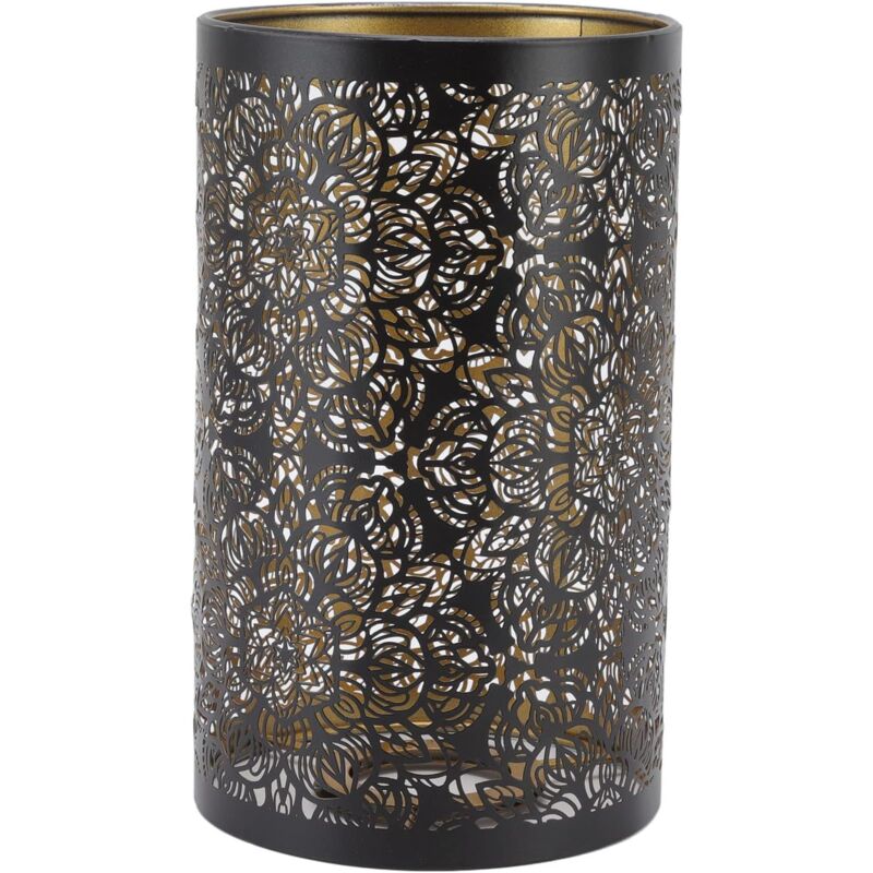 Abat-Jour en Métal, Abat-Jour en Métal Sculpté Creux, Motif De Cercle Cylindrique, Abat-Jour De Table De Chevet Décoratif Amovible - Ccykxa