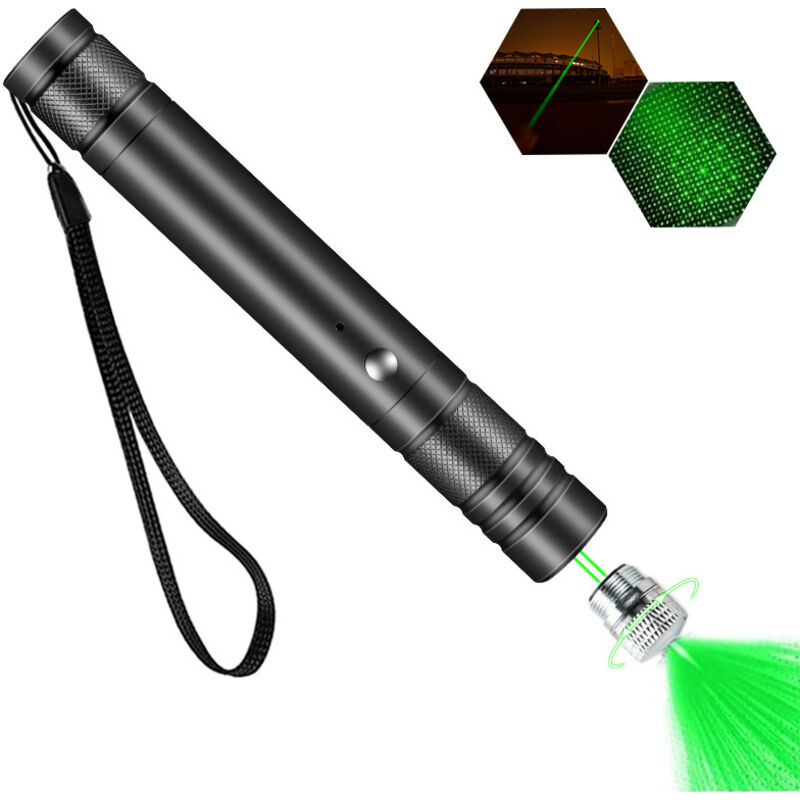 CCYKXA Advanced long-range USB flashlight, rechargeable, high power with a versatile removable star cap for astronomical observation