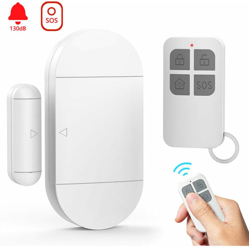Ccykxa - Alarme de porte et fenêtre, détecteur de porte et fenêtre sans fil avec télécommande et batterie, capteur magnétique antivol et