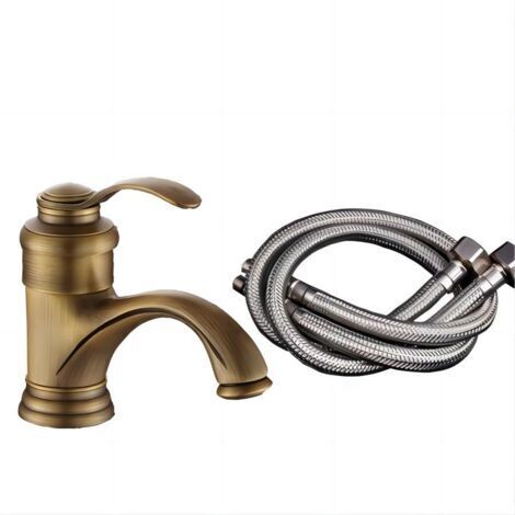 CCYKXA Antique Rétro Robinet De Bain Bassin De Style Européen Froid Salle De Bains Lavabo Robinet Bronze Décoratif Rétro Bouilloire Pulvérisation Peinture Soleil Bureau Bar Salle De Bains Lavage Des M