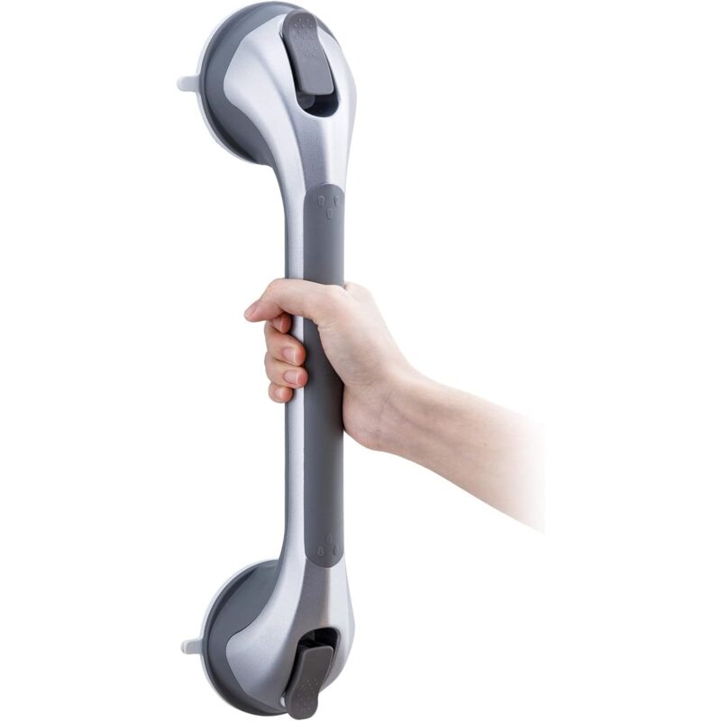 Ccykxa - Argent Poignée Ventouse pour Salle de Bain Barres d'appui de Douche Forte Prise pour handicapés, Seniors, blessés, sécurité poignée de