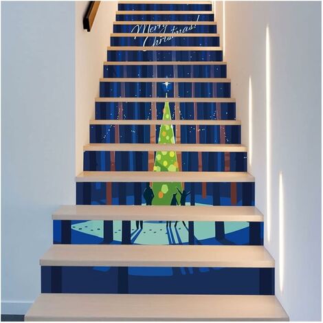 Ensemble de 13 Autocollants 3D pour Escalier - Décoration Adhésive  Géométrique pour la Maison