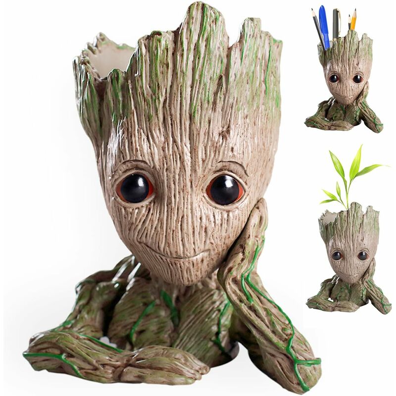 Ccykxa - Baby Groot Pot de Fleur - Figurine d'action pour Plantes et stylos du Film Classique - Parfait comme Cadeau - Je s'appelle bébé Groot