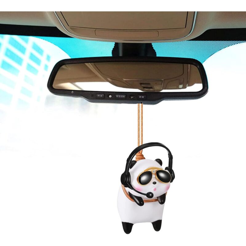 Balançoire Panda Pendentif Rétroviseur Voiture, Pendentif Rétroviseur Voiture Ornement Suspendu Décoration Voiture, Accessoires Intérieur Voiture
