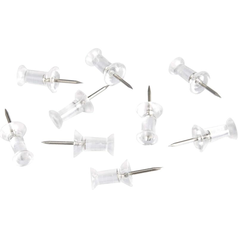 CCYKXA Basics push pins, transparent plastic head, steel point, pack of 200