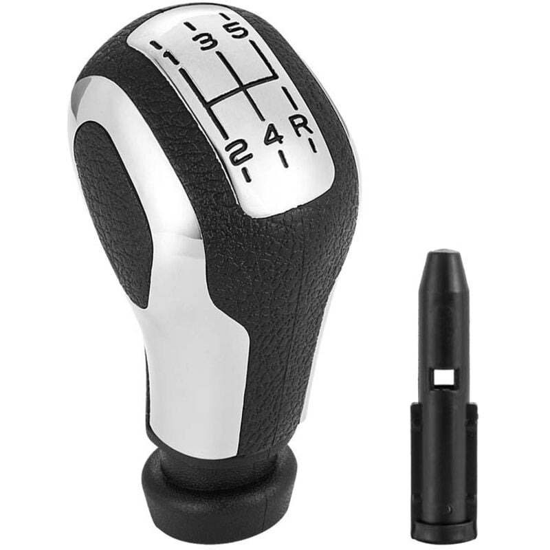 Ccykxa - Black 5 Speed Gear Shift Knob with Adapter for Peugeot 106 107 205 206 207 301 306 307 308 406 407 408 508 605 806 807 2008 3008 5008