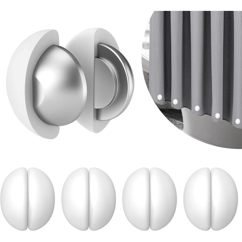 Ccykxa - Blanc - 5 Paires) Aimants pour Rideau de Douche - Poids Anti-Flottement en Silicone, Résistants à la Rouille, Fixation Facile, Empêchent la