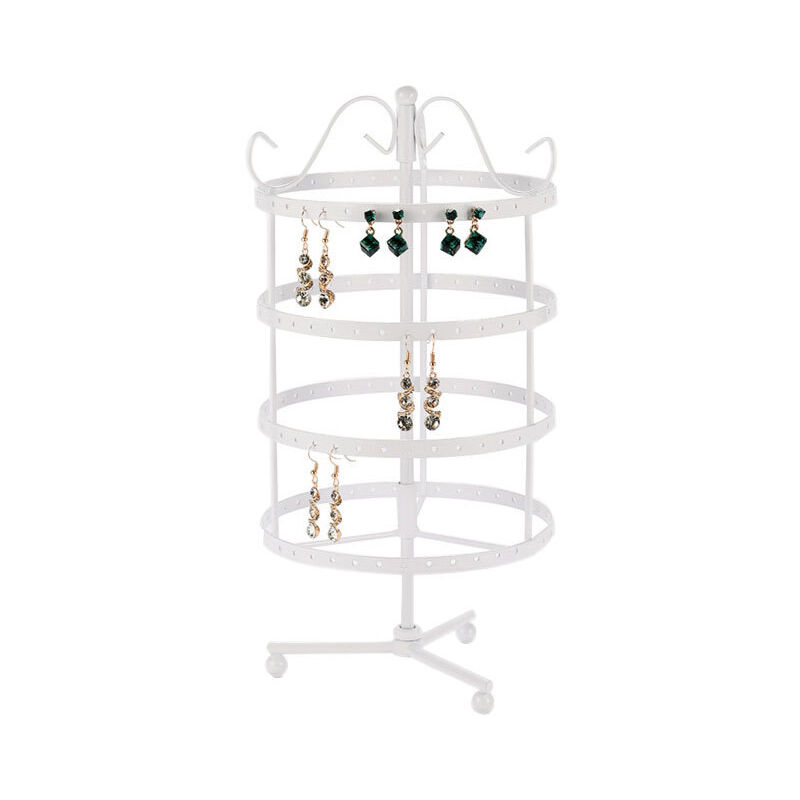 Blanc Porte-Bijoux, Porte-Boucles d'Oreille 4 étages - Ccykxa