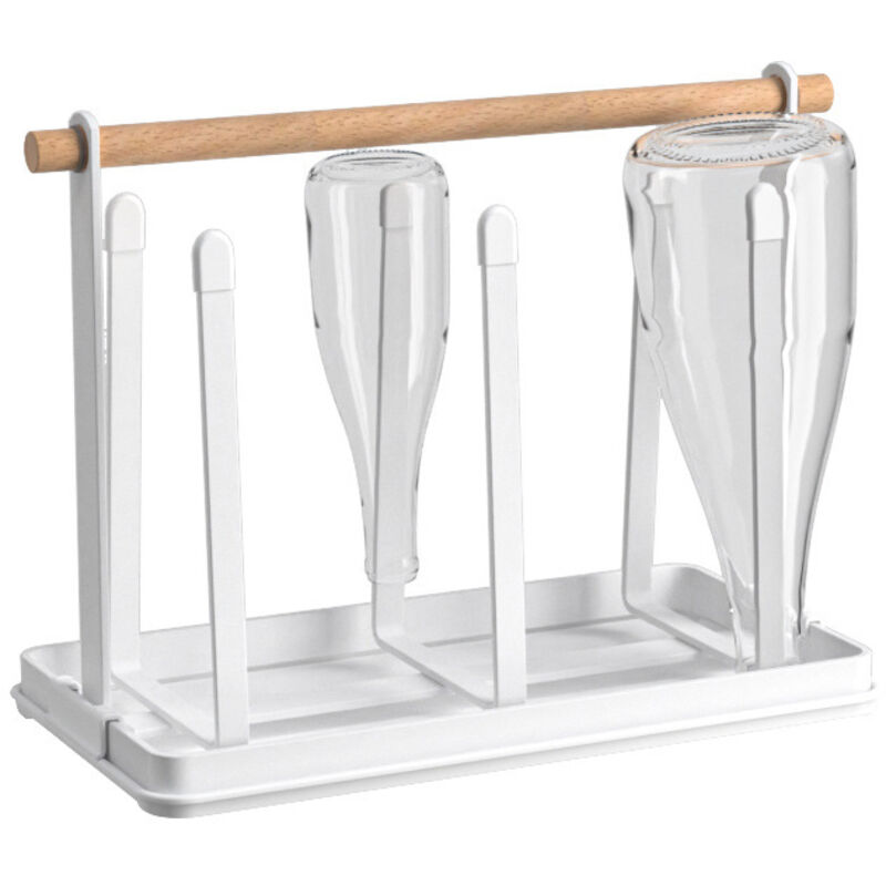 Ccykxa - Blanc)Egouttoir Bouteille et Porte Tasse pour Rangement Cuisine, 6 Etagere Cuisine Bouteille en Métal, égouttoir Bouteille pour Rangement