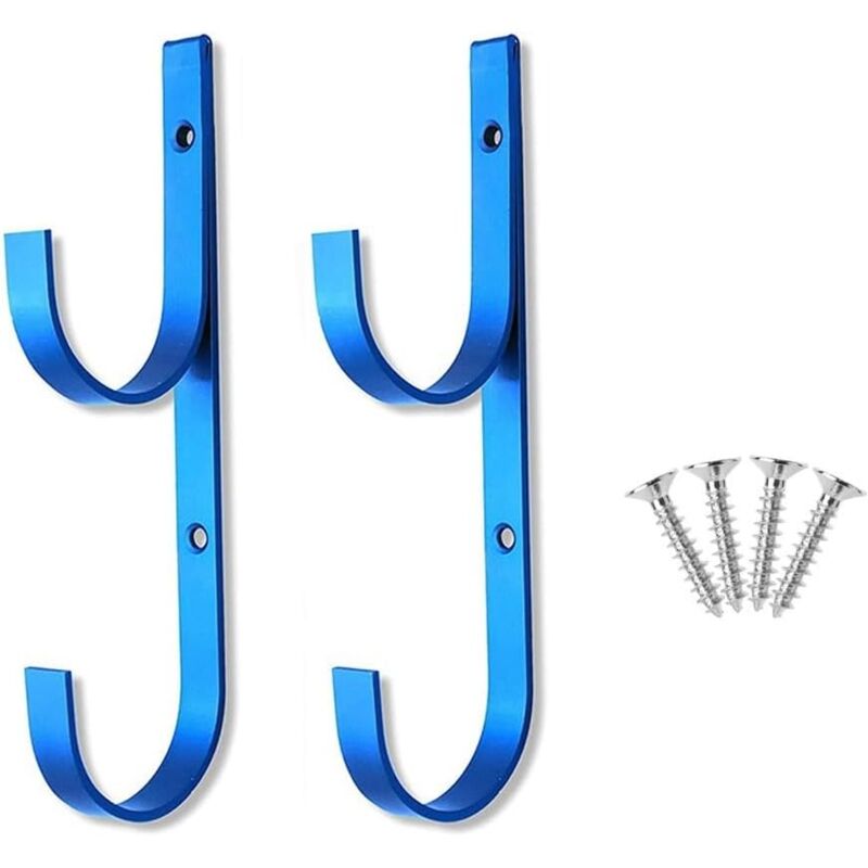 Bleu).Lot de 2 crochets doubles pour poteaux de piscine, rangement facile des accessoires - Ccykxa