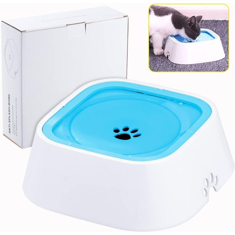 Bol d'eau pour Animaux de Compagnie, Gamelle Flottante pour Animal Domestique 1l, Anti-débordement Bol d'eau de flottabilité pour Chien Chats, Bouche