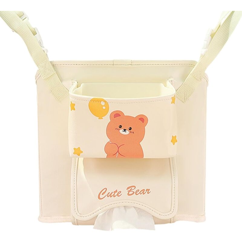 Ccykxa - Bolsa de almacenamiento entre asientos - Organizador multifunción para coche, de piel sintética, con bolsillo para paraguas y vaso de agua.