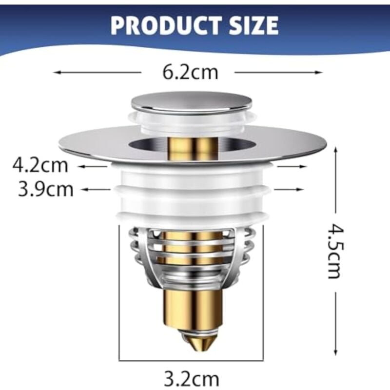 Ccykxa - Bonde De Lavabo 2 Pièces, 32-42mm Bouchon Lavabo Universel, Accélère Le Drainage sans Colmatage Bouchon Baignoire pour Lavabo Cuisine