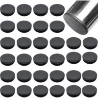 Boite 4 Bouchons Pour Tube Carré PVC Noir 20 X 20mm