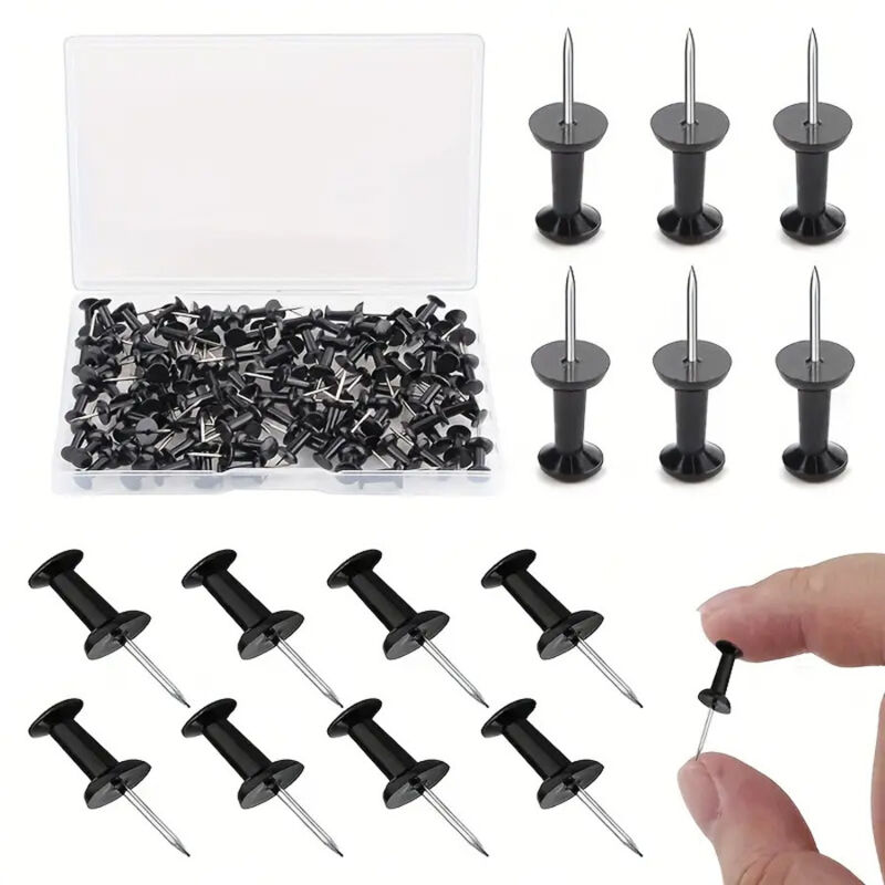 CCYKXA Box of 100 Black Diabolo-Shaped Push Pins