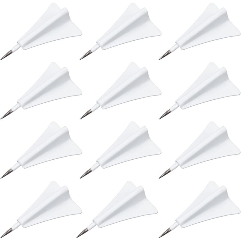 CCYKXA box of 12 white airplane-style push pins, decorative tacks for wall drawings, bulletin boards, maps, photos, corkboards, message boards, home