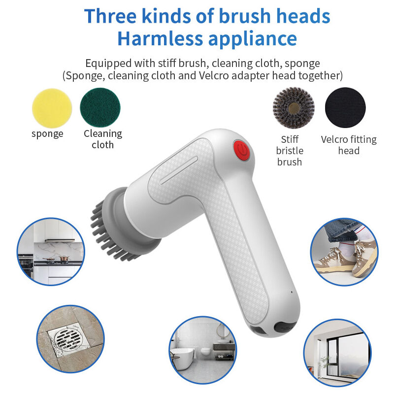 Brosse Rotative Nettoyage Electrique Carrelage: 25kg de Couple Élevé - Étanche IPX7-Électrique Cleaning Brush Rechargeable sans Fil avec 3 Têtes de