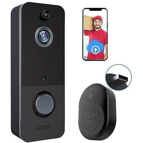 2021 Nouveau】 Caméra de sonnette vidéo sans fil, caméra de sonnette Wi-fi 