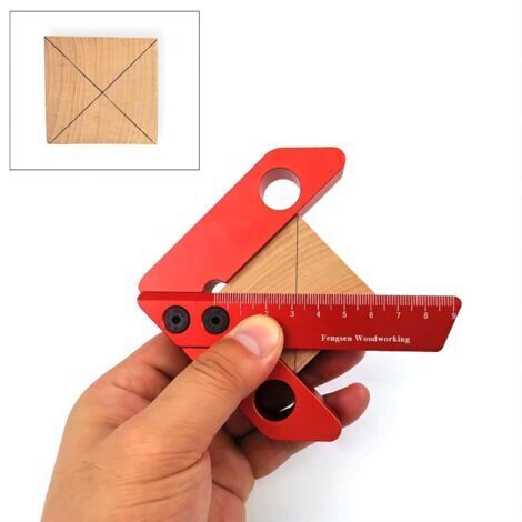 CCYKXA Centering Angle Gauge, Woodworking Measuring Tool, Centering Jig, 45/90 Degree Right Angle Jig, Carpenter's Ruler