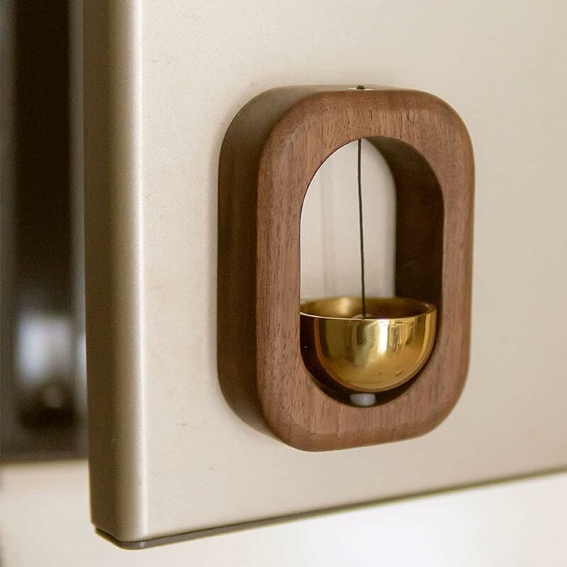 Ccykxa - Cloche de commerçant pour ouverture de porte – Noyer (rectangulaire) – Carillon magnétique pour entreprise – Ornements de bureau uniques et