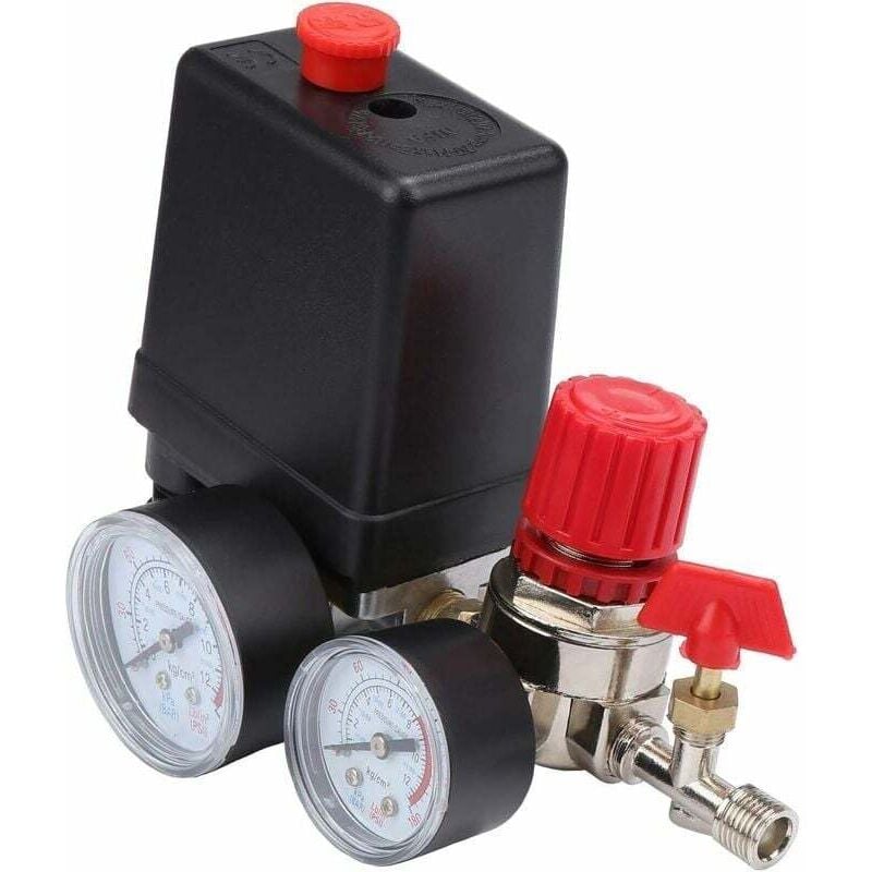 Image of Ccykxa Compresseur d'air pressostat valve interrupteur compresseur d'air avec régulateur manomètre