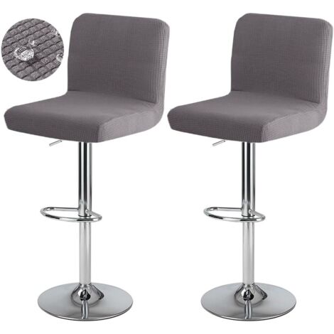 Coprisedie Per Sgabelli Da Bar - Set Da 6 Pezzi, Tessuto Elasticizzato Grigio Scuro, Per Proteggere E Decorare Sedie