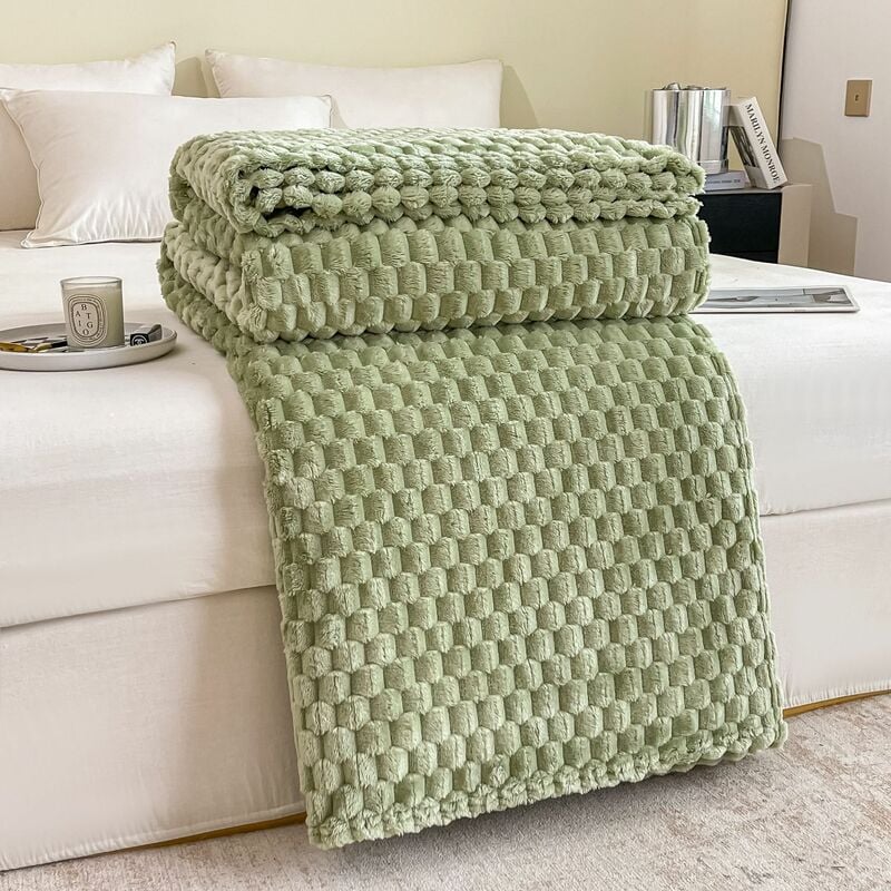ccykxa - couverture plaid en peluche pour canapé 100x150(vert)