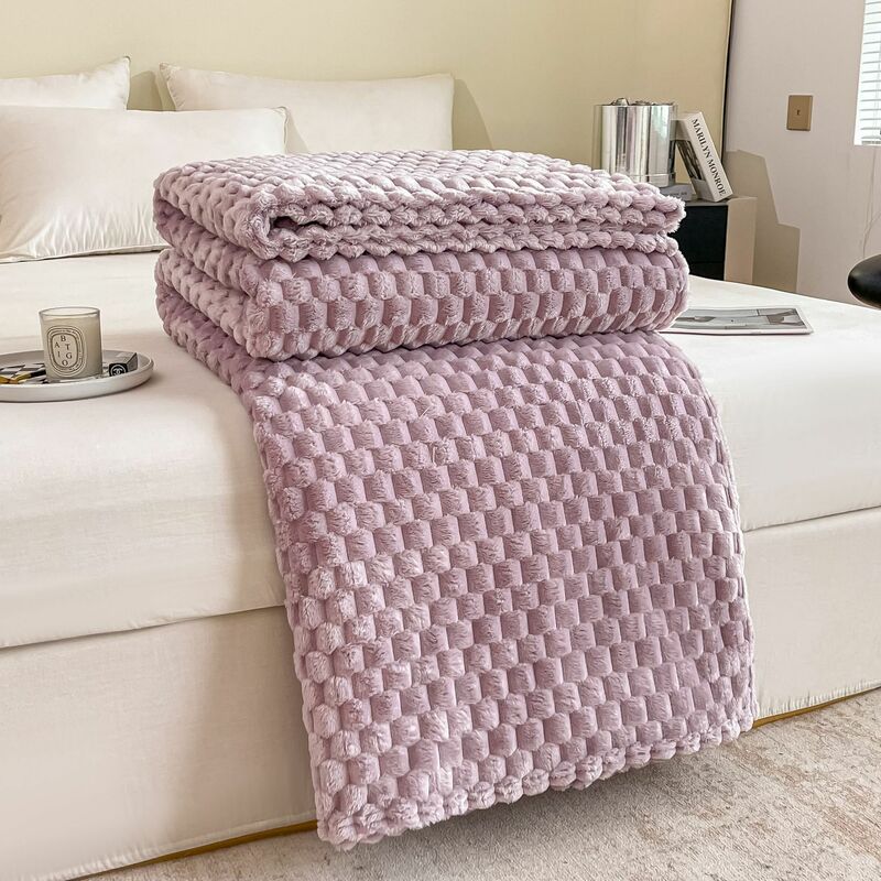 ccykxa couverture plaid en peluche pour canapé 100x150（violet）