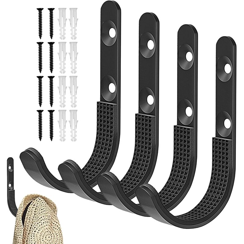 Ccykxa - Crochets en j Robustes, Crochets de Garage Robustes,Crochets de Garage Robustes, Crochets de Rangement avec Chevilles murales et vis