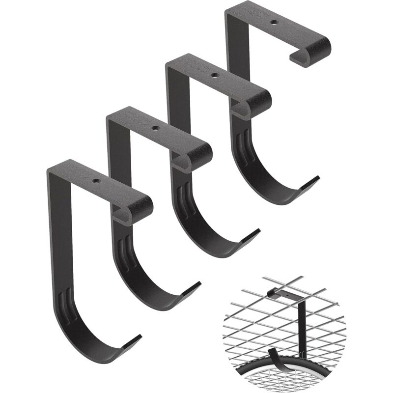 CCYKXA Crochets pour vélo de garage – Support de rangement plat robuste de 8,3 x 15,6 cm avec crochets muraux