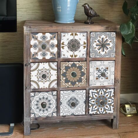 CCYKXA (D) 20x20 Industrial Style Adhesive Tile Backsplash for Kitchen Brick, 24 Pcs Wall Stickers Bathroom Kitchen Adhesive Wall Tiles with Tile Patterns PVC Adhesive Wall Tile