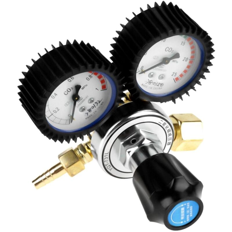 Detendeur Gaz, Détendeur Co2, Réducteur de pression de CO2 régulateur de bouteille de gaz de de fût débitmètre de CO2 et régulateur à double jauge