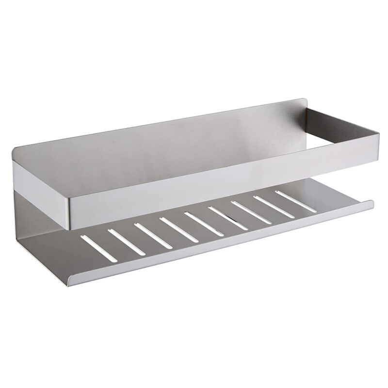 Tagère de Douche Auto-adhésif, Étagère Salle de Bain sans Perçage SUS304 Acier Inoxydable Adhésive Panier de Douche, Nickel Brossé 30CM - Ccykxa