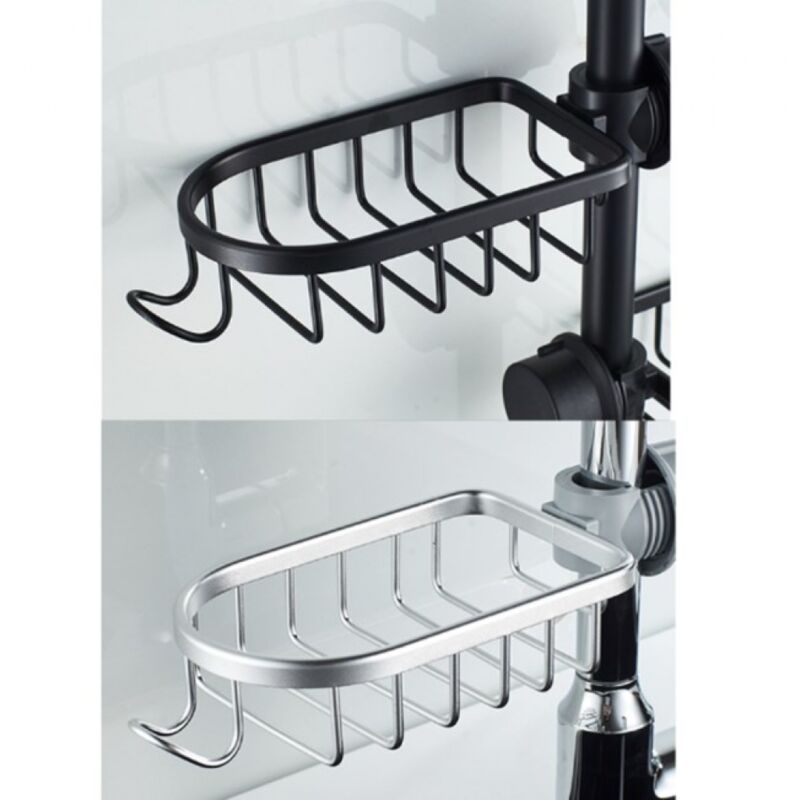 Ccykxa - Etagère et rangement de douche-Lot de 2 Étagère Douche Sans Percage Inox, Étagère Salle de Bain Télescopique Inoxydable, Tablette Support