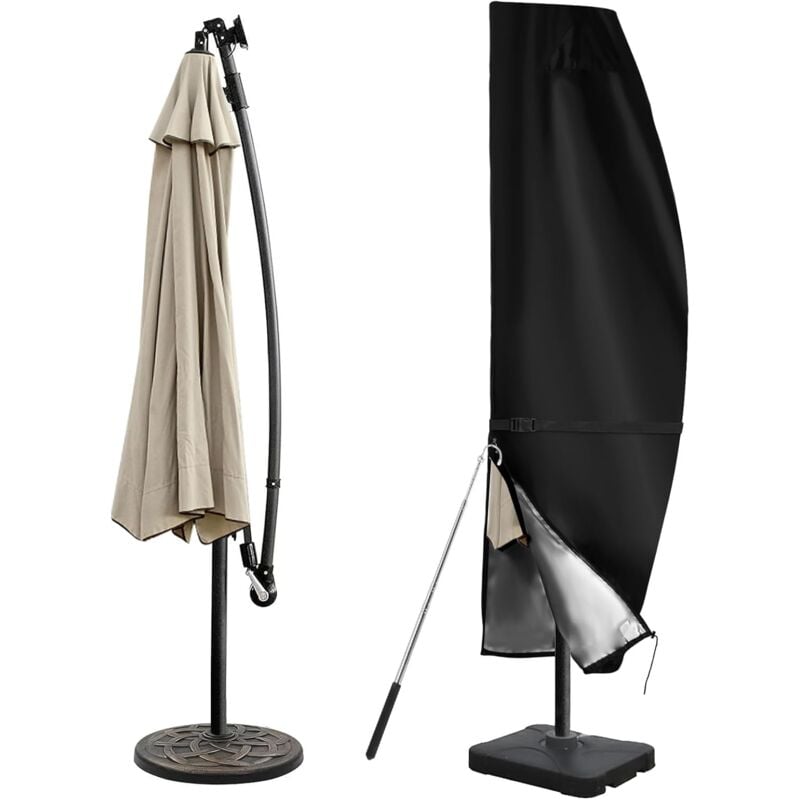 Ccykxa - Etanche au Vent Résistant aux uv Tissu Oxford Housse Parasol Déporté, de Jardin avec Tige Télescopique et Évent Supérieur